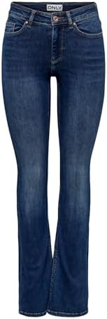ONLY Onlblush Mid Flared DNM Tai021 Noos - Jeans per Donne da Daily Wear con Stile Flared e Cut Ideale per una Silhouett